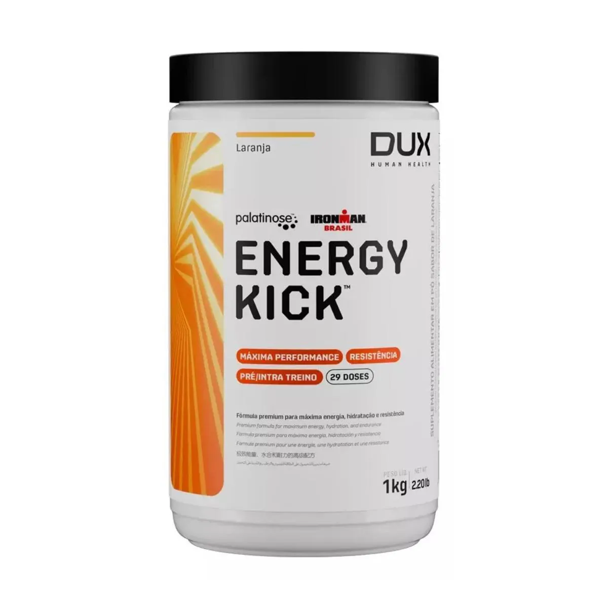 ENERGY KICK 1000G SEM CAFEÍNA DUX NUTRITION Laranja