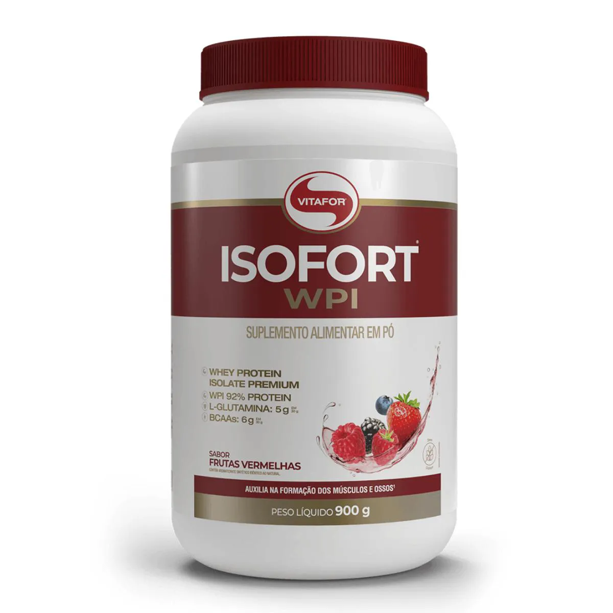 ISOFORT WPI WHEY ISOLADO 900G VITAFOR Frutas Vermelhas