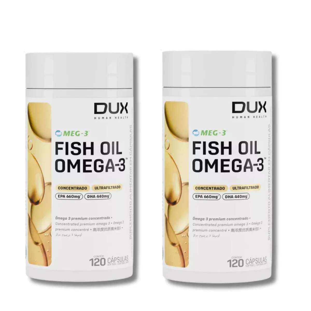 KIT 2 FISH OIL ÔMEGA 3 DUX NUTRITION 120 CAPS