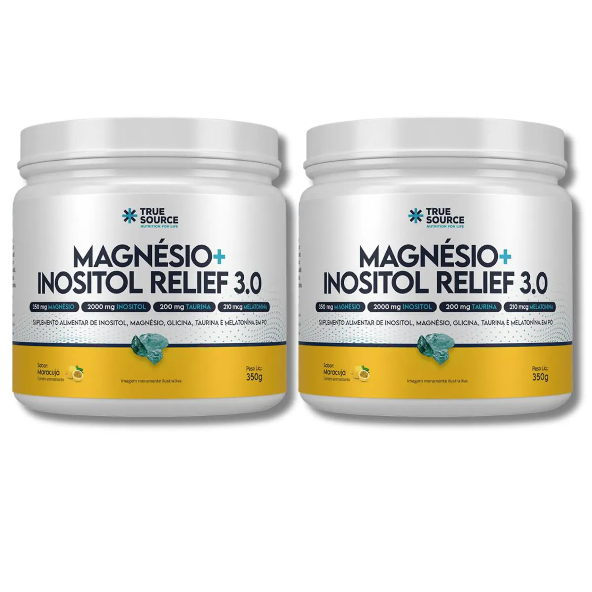 KIT 2 MAGNéSIO+INOSITOL RELIEF 3.0 MARACUJá 350G TRUESOURCE