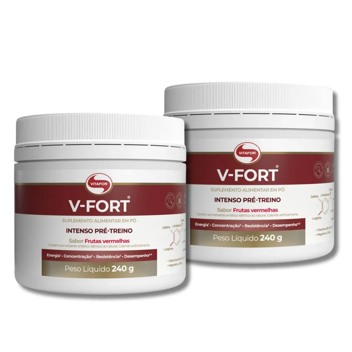 KIT 2 V-FORT FRUTAS VERMELHAS POTE 240G VITAFOR