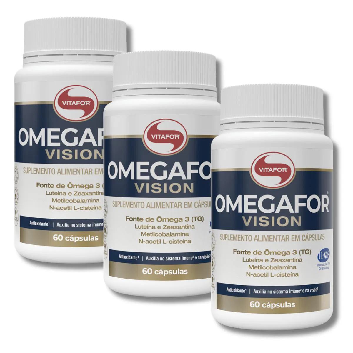 KIT 3 OMEGAFOR VISION 60 CAPSULAS ÔMEGA 3 TG VITAFOR