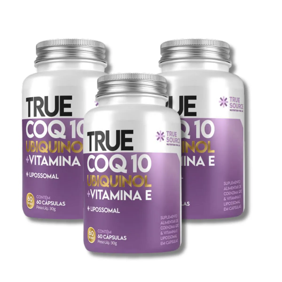 KIT 3 TRUE COQ10 UBIQUINOL LIPOSSOMAL 60 CáPSULAS TRUESOURCE