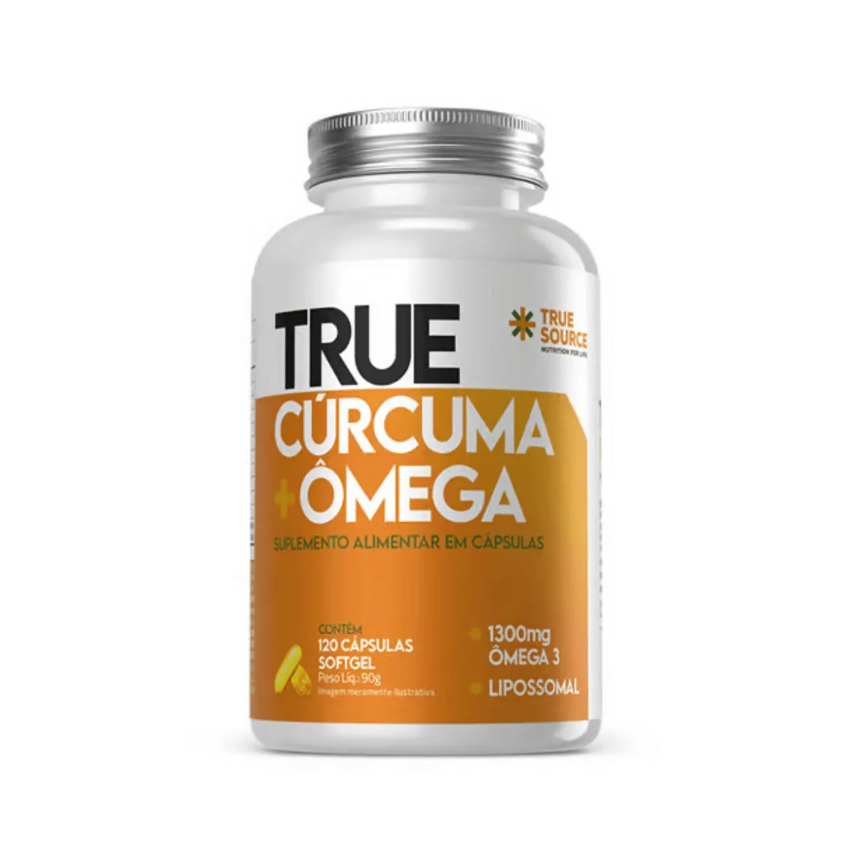 TRUE CúRCUMA + ÔMEGA LIPOSSOMAL 120 CáPSULAS TRUE SOURCE