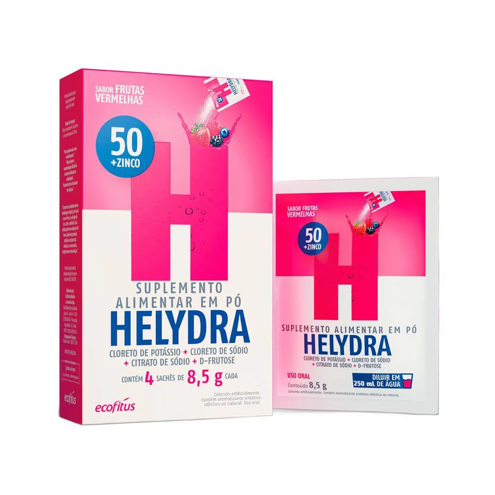 HELYDRA SABOR FRUTAS VERMELHAS 4 SACHêS 8,5G ECOFITUS