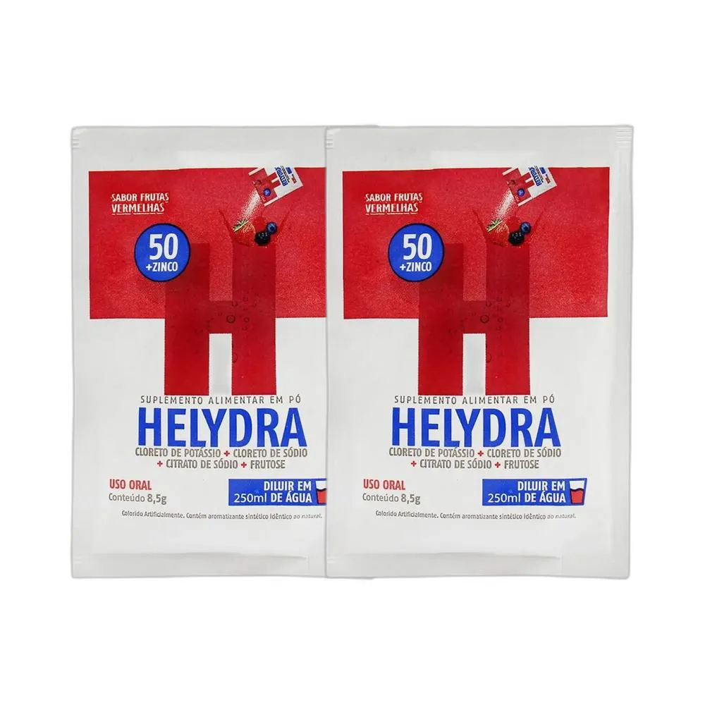 KIT 2X HELYDRA SABOR FRUTAS VERMELHAS 4 SACHêS 8,5G ECOFITUS
