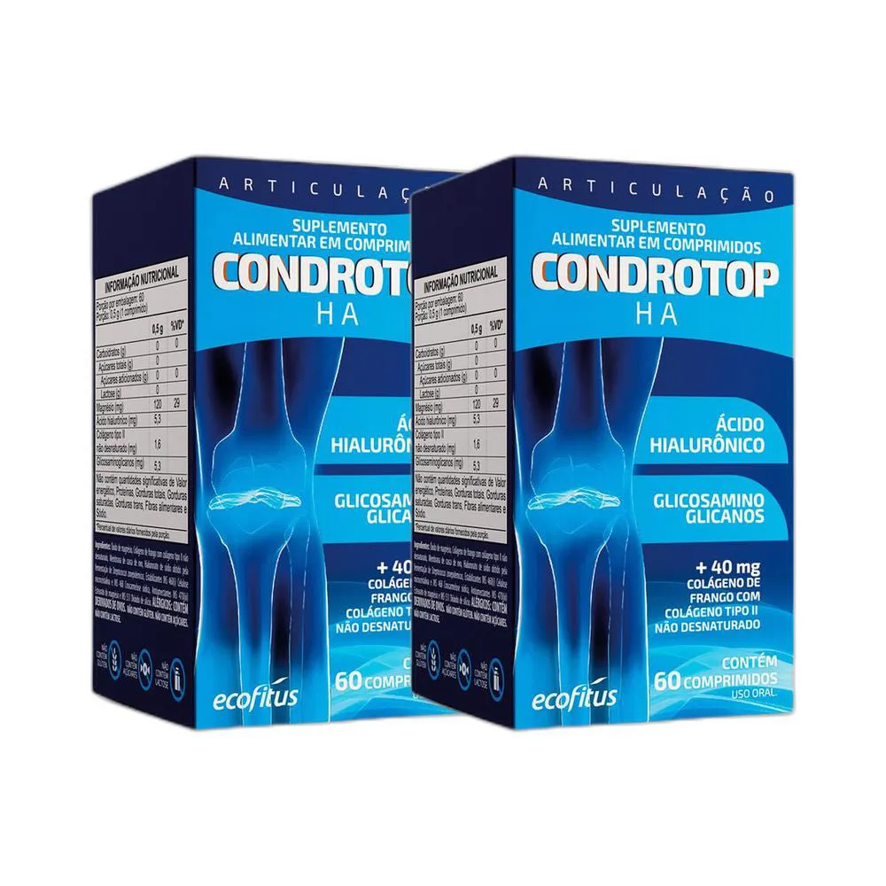KIT 2X SUPLEMENTO ALIMENTAR CONDROTOP HA 60 CPR - ECOFITUS