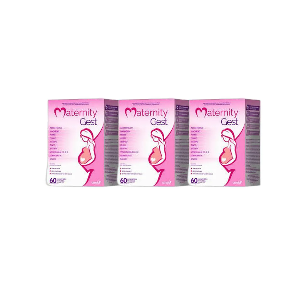 KIT 3X VITAMINA MATERNITY GEST 60 CPR REVESTIDOS - NATULAB