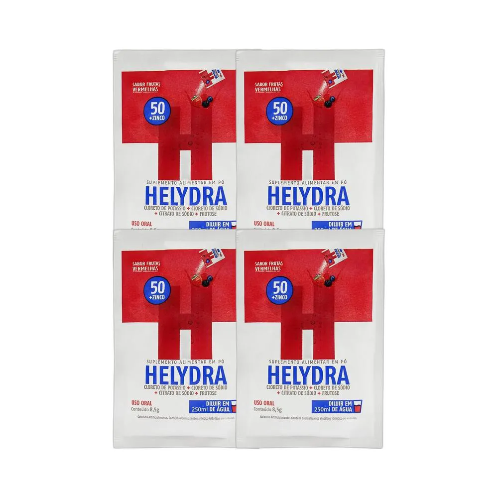 KIT 4X HELYDRA SABOR FRUTAS VERMELHAS 4 SACHêS 8,5G ECOFITUS