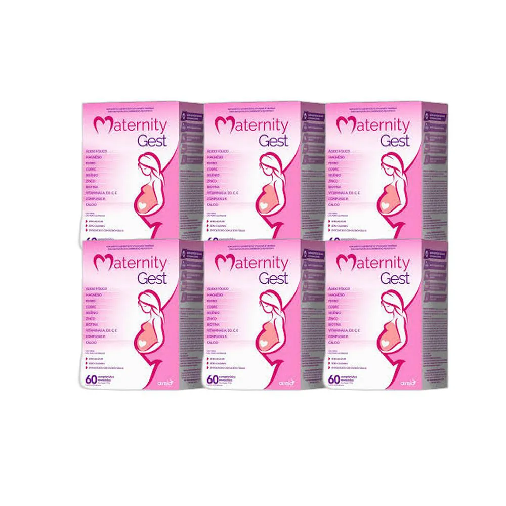 KIT 6X VITAMINA MATERNITY GEST 60 CPR REVESTIDOS - NATULAB