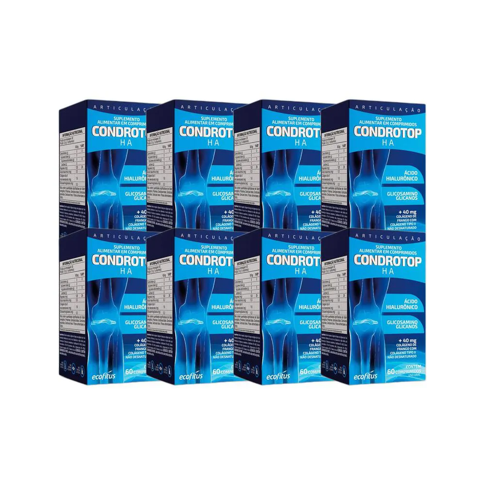 KIT 8X SUPLEMENTO ALIMENTAR CONDROTOP HA 60 CPR - ECOFITUS