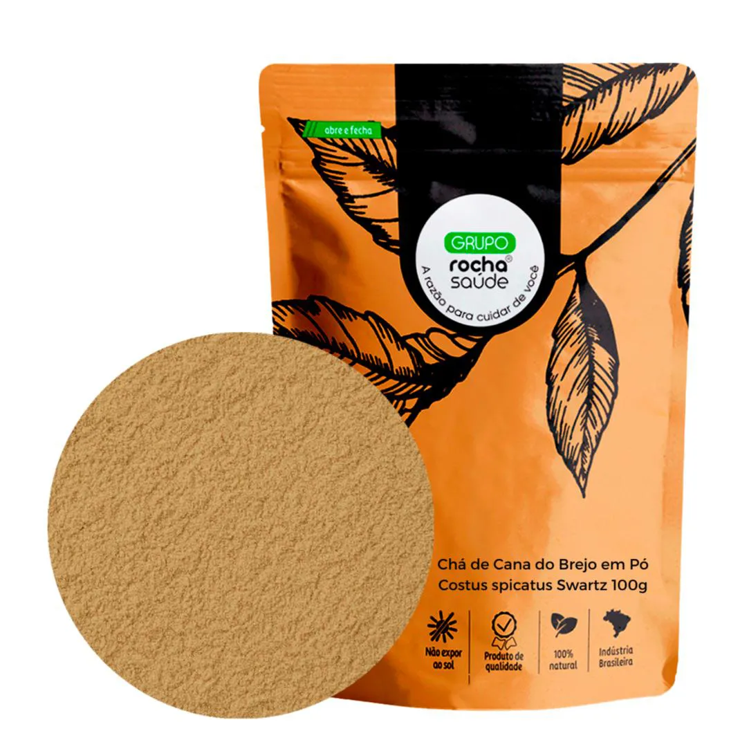 CHá DE CANA DO BREJO EM Pó COSTUS SPICATUS SWARTZ 100G