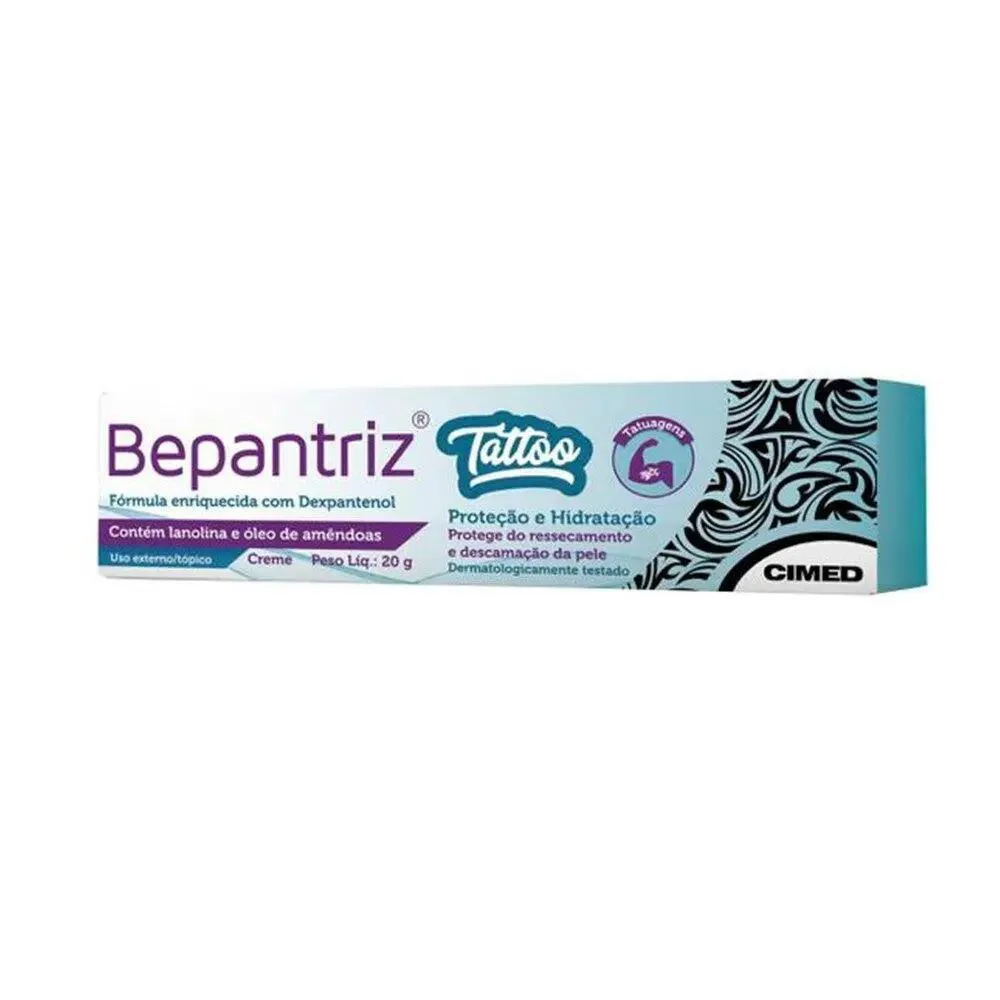 BEPANTRIZ CREME TATTOO - CREME PARA HIDRATAçãO E PROTEçãO DA PELE TATUADA