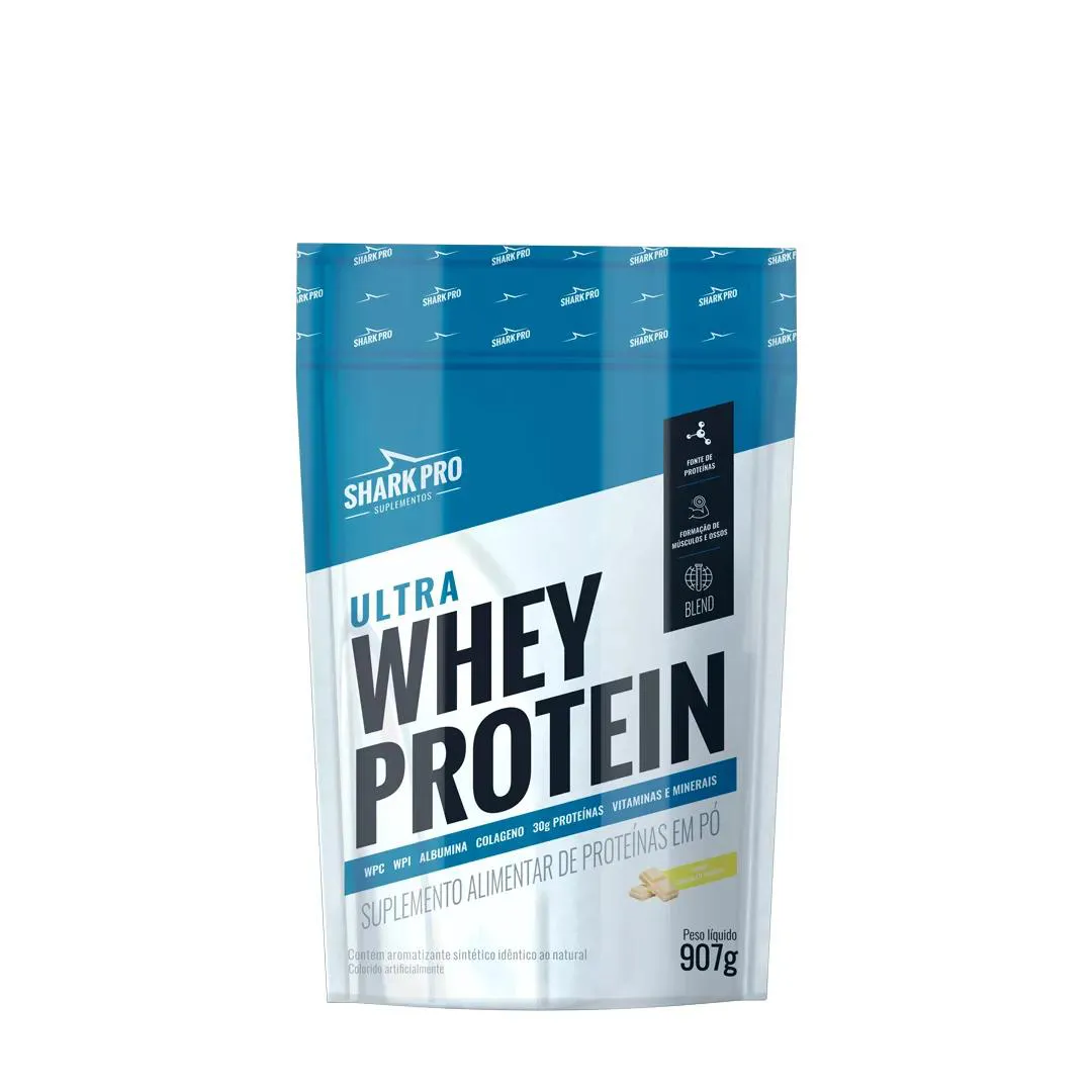 ULTRA WHEY PROTEIN 907G SHARK PRO SABORES Baunilha