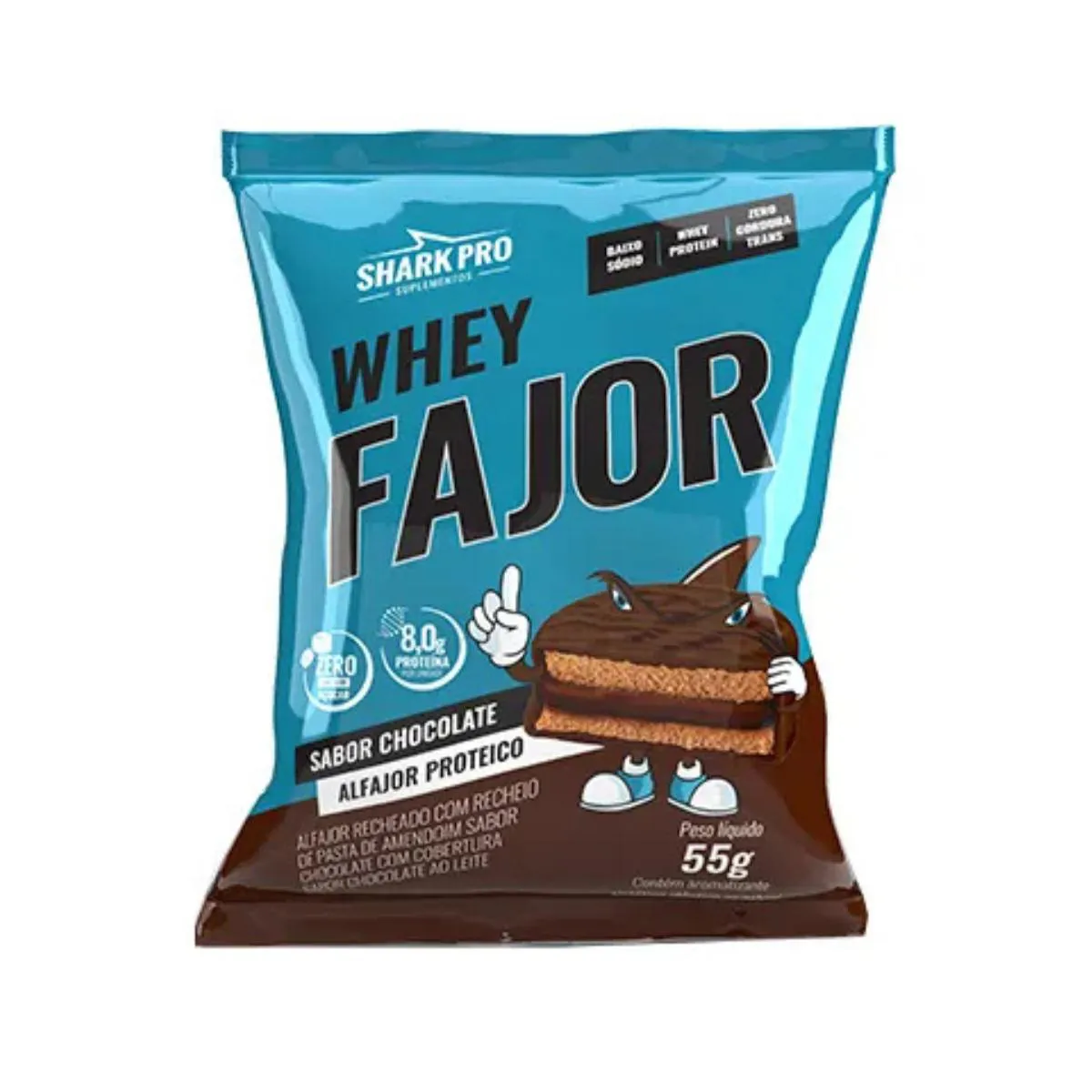 ALFAJOR PROTEICO SABOR CHOCOLATE 55G SHARK PRO