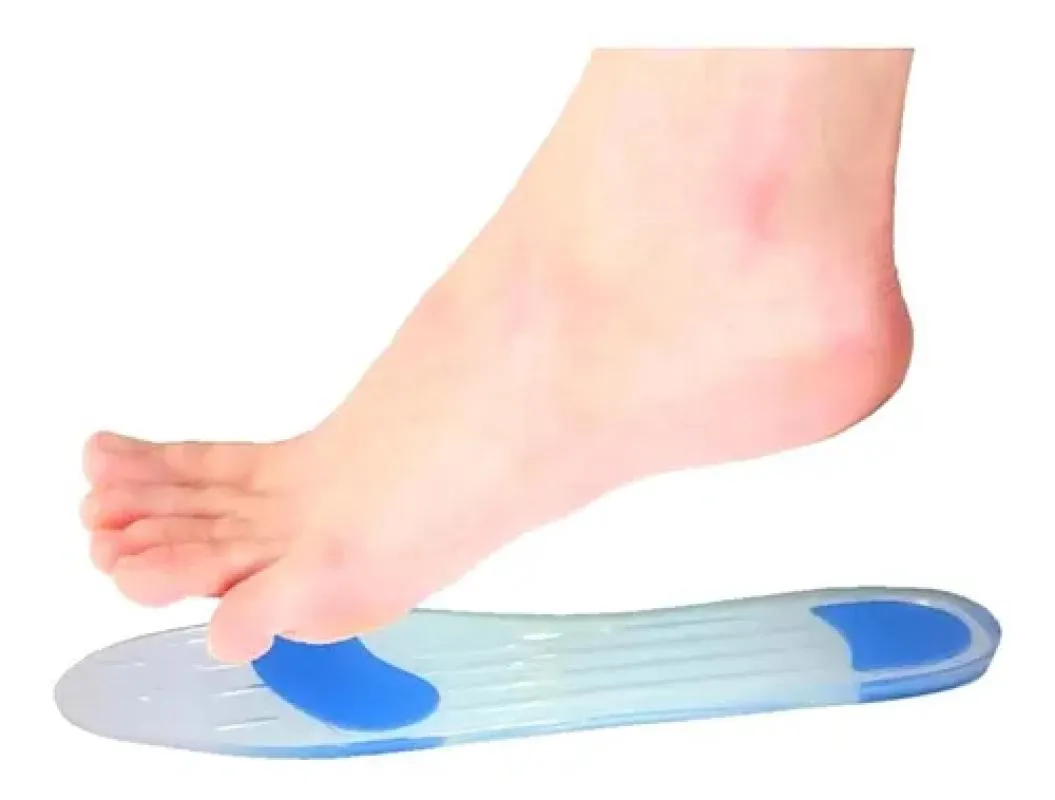 PALMILHA DE SILICONE GEL 100% SILICONE ORTOPéDICA PONTO AZUL ESPORãO AMORTECEDORA PAR 3425