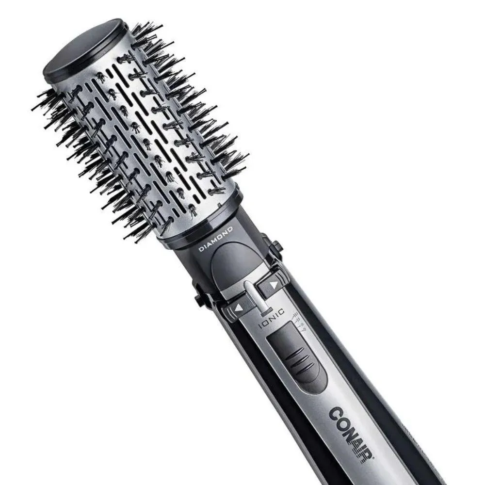 ESCOVA SECADORA ROTATIVA CONAIR DIAMOND ROTATING 2735ABRB 900W PRETO E PRATA - 220V