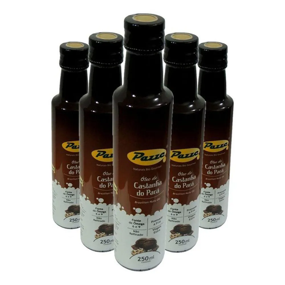 KIT 5 ÓLEO DE CASTANHA DO PARá EXTRA VIRGEM 250ML
