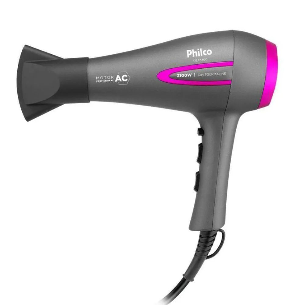 SECADOR PHILCO IONS TOURMALINE  2100W CINZA/ROSA 220V