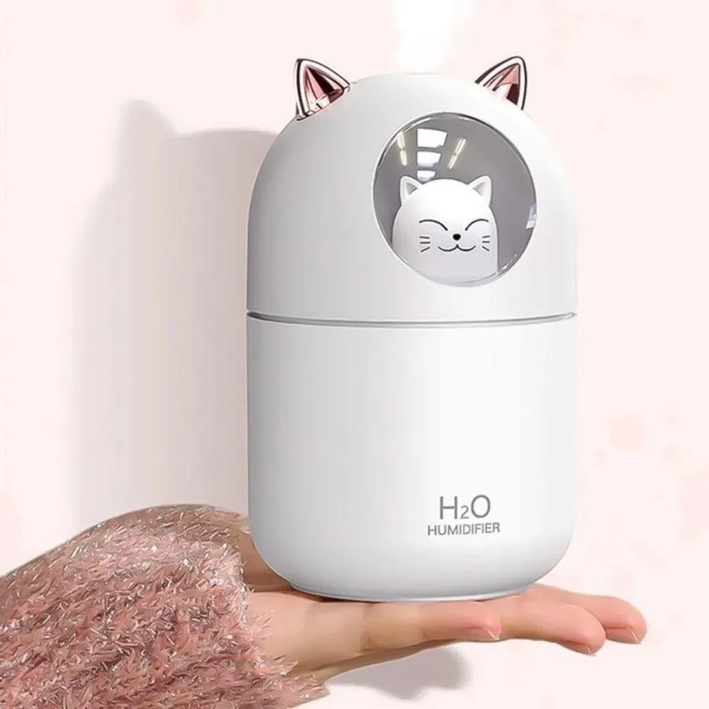 UMIDIFICADOR AROMATIZADOR DIFUSOR INFANTIL GATINHO LUZ RGB