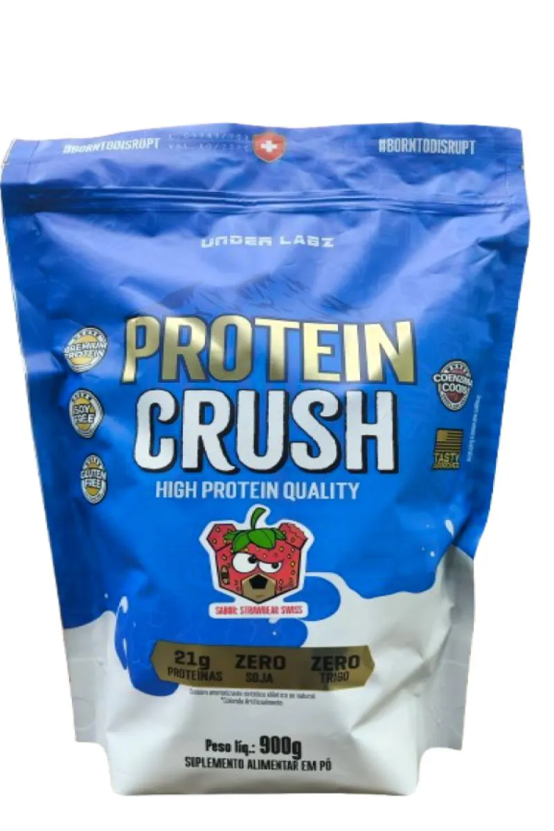 PROTEIN CRUSH WHEY 900G REFIL - UNDER LABZ - ZERO SOJA Morango