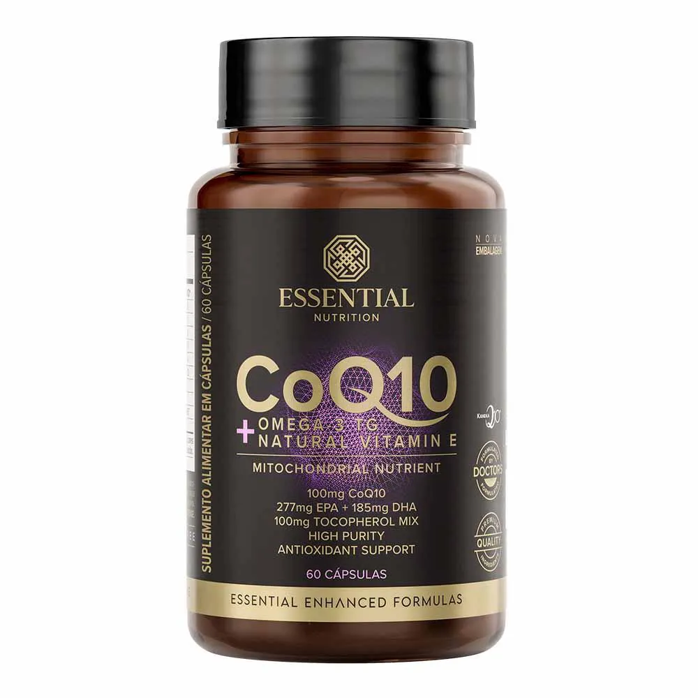 COQ10 COENZIMA Q10 + ÔMEGA 3 COM 60 CAPSULAS ESSENTIAL NUTRITION