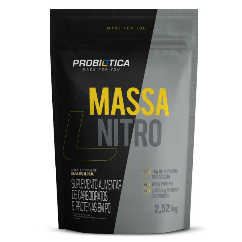 HIPERCALORICO MASSA NITRO 2,52 KG - PROBIOTICA Morango