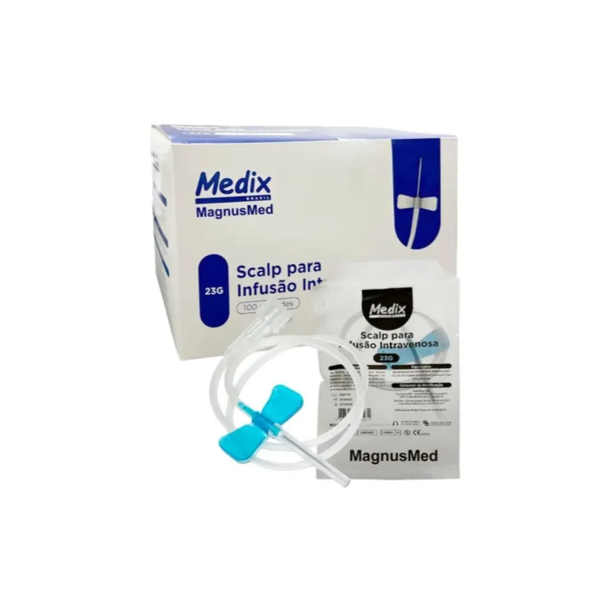 SCALP DESCARTÁVEL PARA INFUSÃO INTRAVENOSA (23G) CAIXA/C ( 100UN)