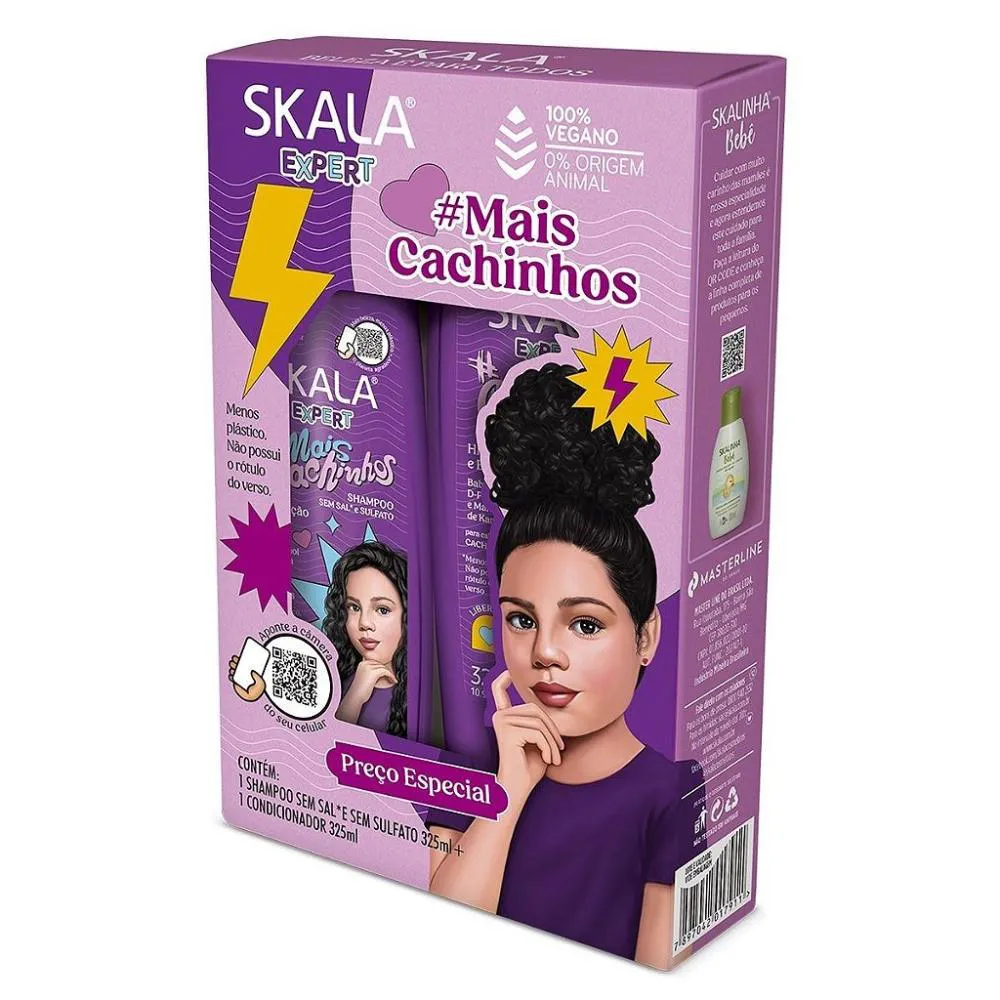 KIT SKALA SHAMPOO E CONDICIONADOR MAIS CACHINHOS 325ML CADA