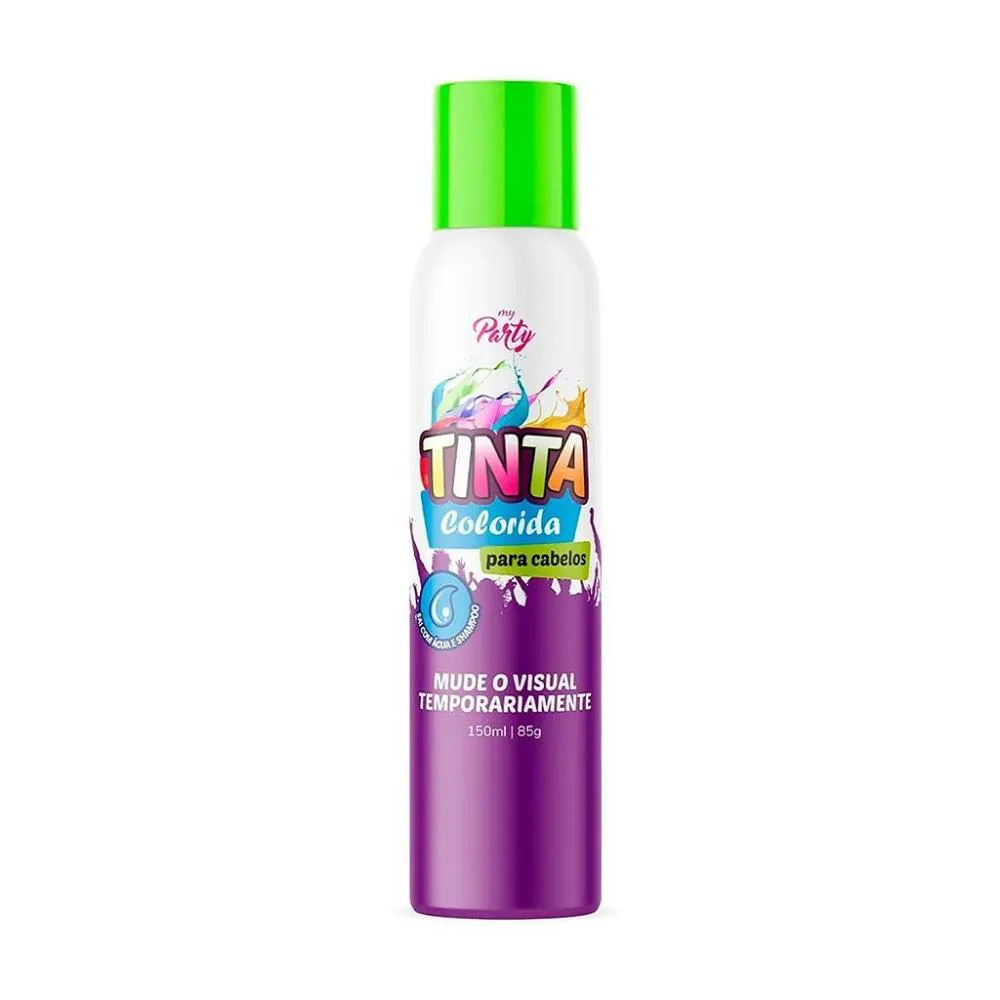 TINTA SPRAY CABELO MY PARTY VERDE NEON 150ML