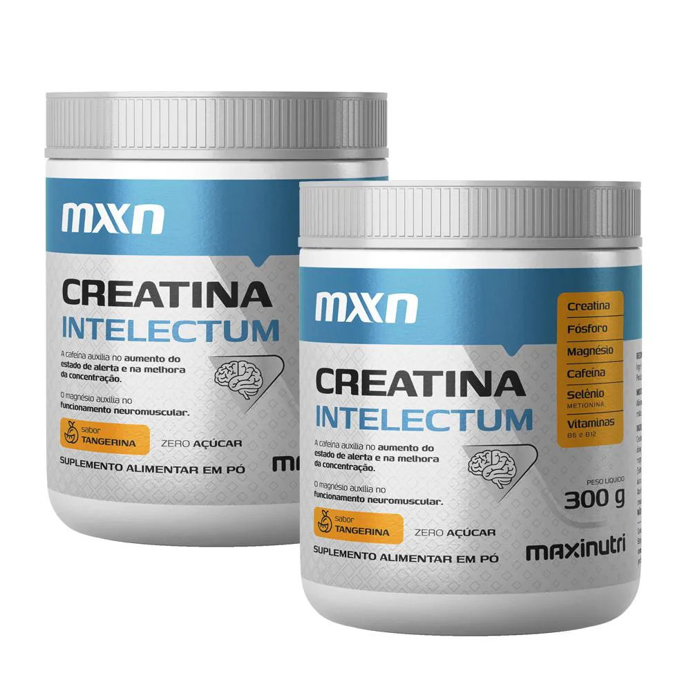 KIT 2 CREATINA MXN INTELECTUM Pó 300G MAXINUTRI