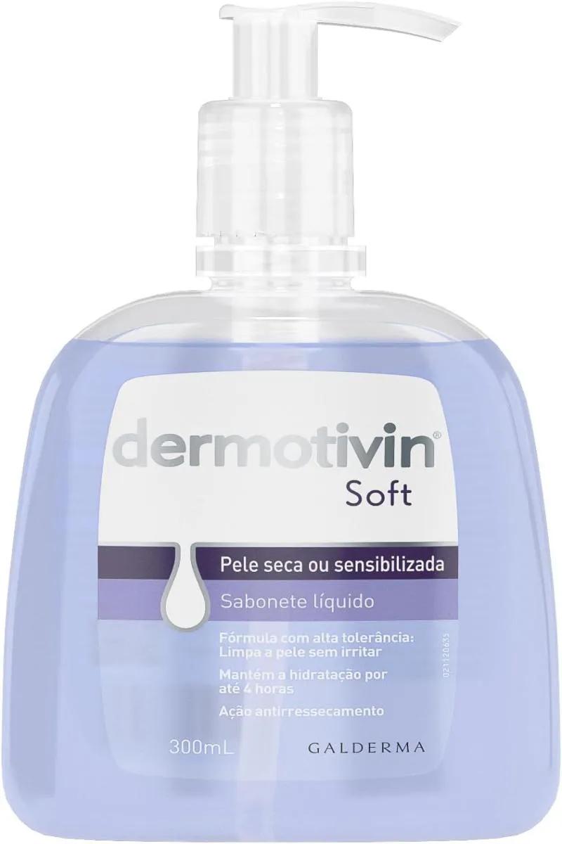 SABONETE LíQUIDO FACIAL PARA PELE SECA OU SENSIBILIZADA DERMOTIVIN SOFT - 300ML