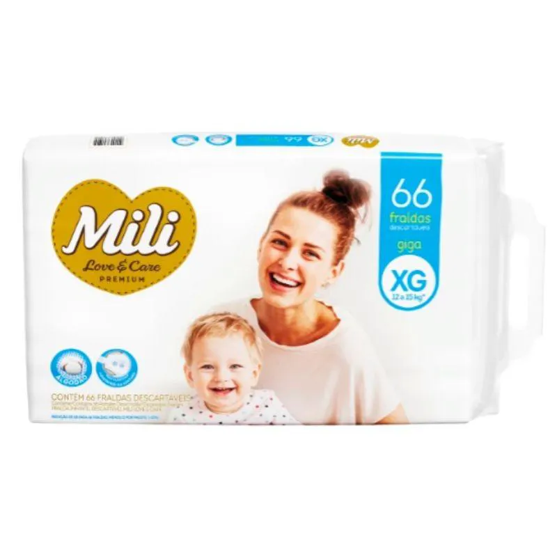 FRALDA MILI LOVECARE GIGA XG 66UN