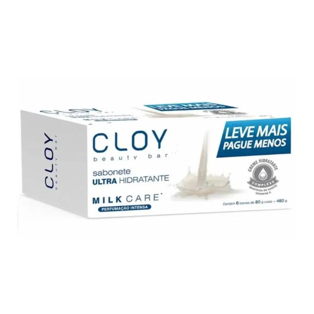 KIT SABONETE CLOY 6UN 80G MILK CARE