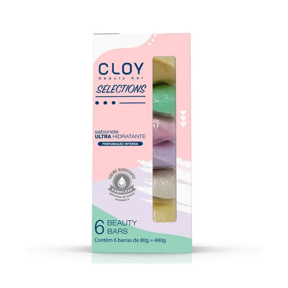 SABONETE CLOY BEAUTY BAR ULTRA HIDRATANTE SELECTIONS 80G EMBALAGEM COM 6 UNIDADES
