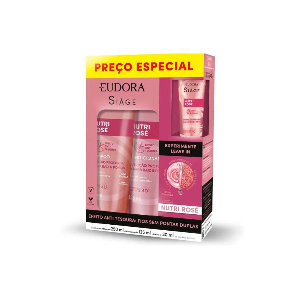 SIAGE KIT NUTRI ROSE SH+COND+FINALIZADOR -
