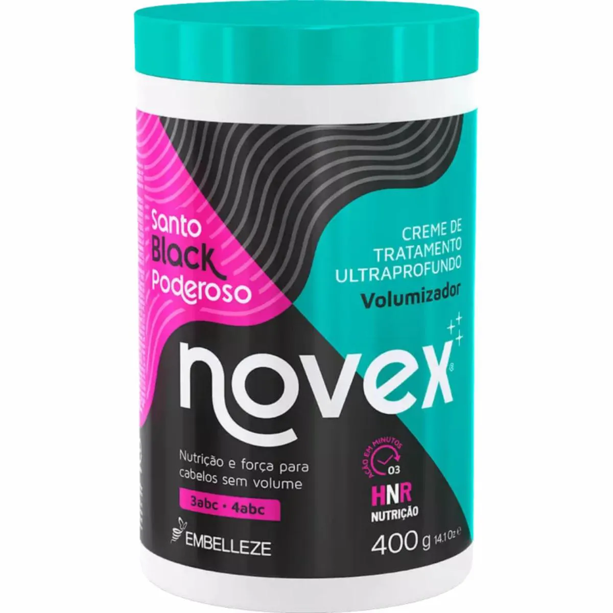 CREME DE TRATAMENTO NOVEX SANTO BLACK PODEROSO ULTRAPROFUNDO EMBELLEZE 400G