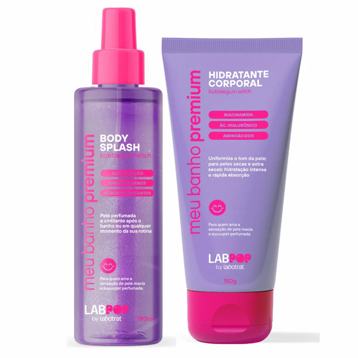 KIT LABOTRAT BUBBLEGUM HIDRATANTE CORPORAL + BODY SPLASH