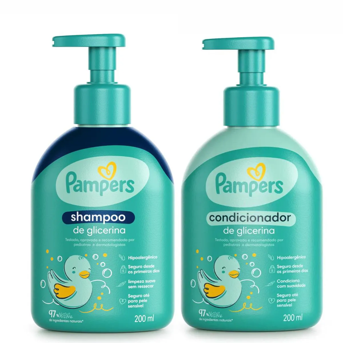 KIT SHAMPOO E CONDICIONADOR DE GLICERINA PAMPERS