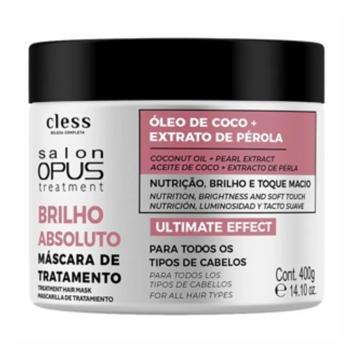 MáSCARA CAPILAR SALON OPUS BRILHO ABSOLUTO 400G