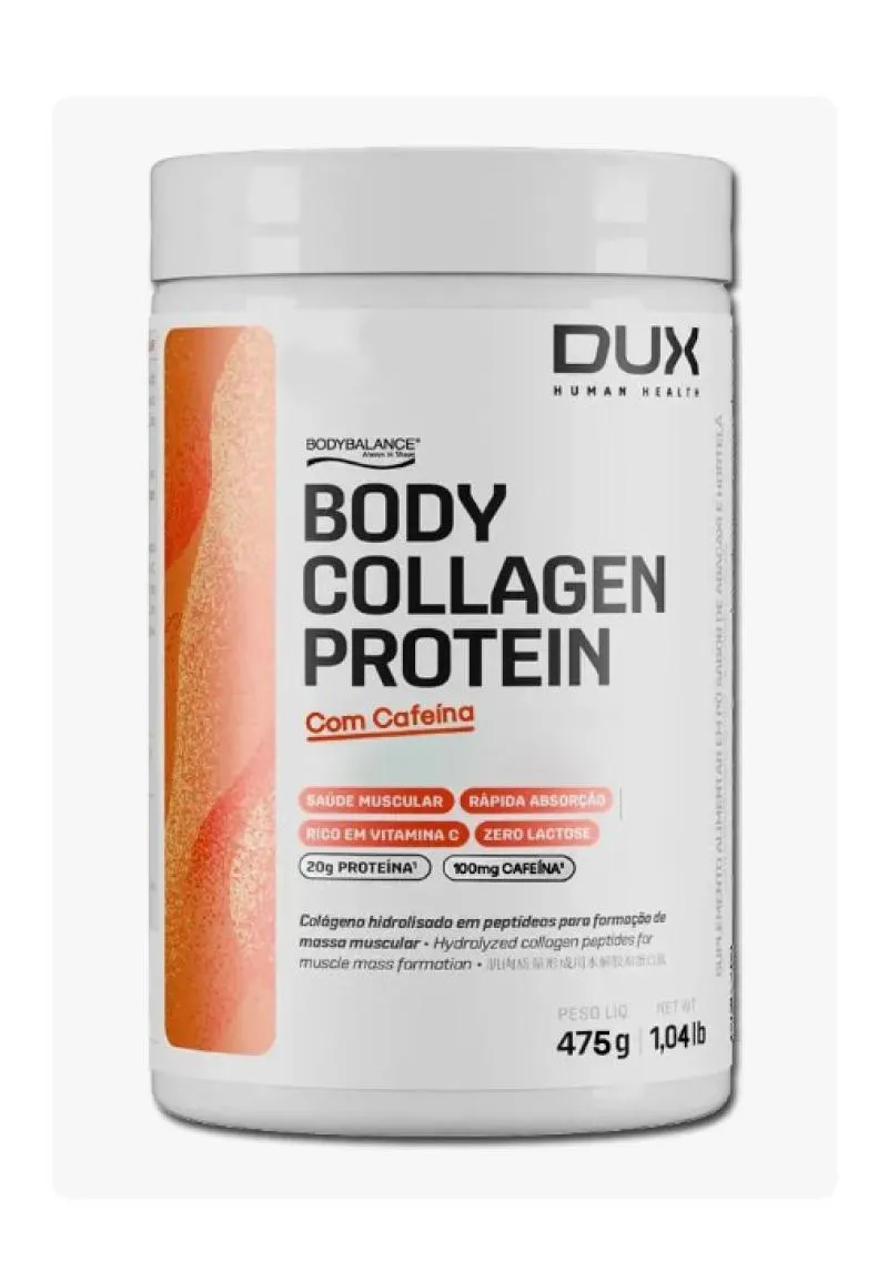 BODY COLLAGEN PROTEIN CAFEINA 475G - DUX NUTRITION SABOR CAPPUCCINO