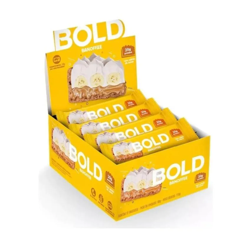 BOLD BAR SNACK 20G CAIXA 12UND - BOLD 60G SABOR BANOFFEE