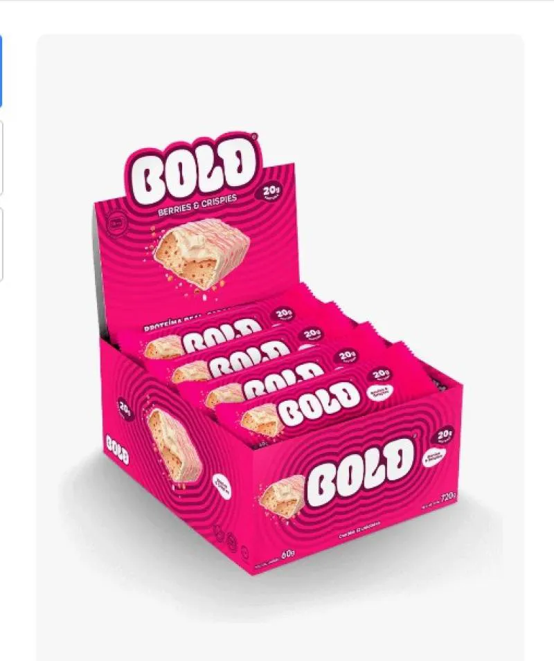 BOLD BAR SNACK 20G CAIXA 12UND - BOLD 60G SABOR BERRIES E CRISPIES