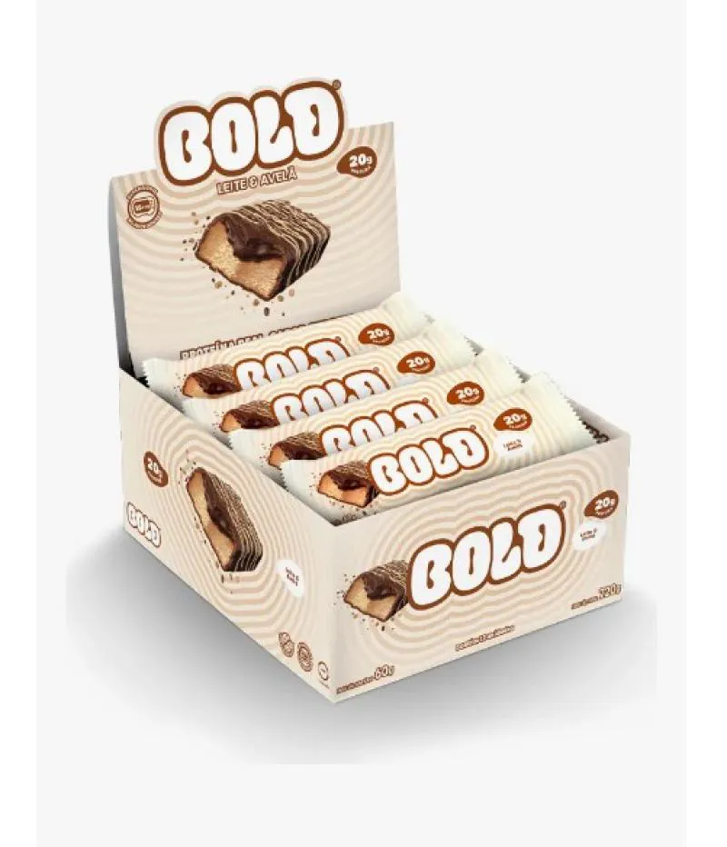 BOLD BAR SNACK 20G CAIXA 12UND - BOLD 60G SABOR LEITE E AVELã