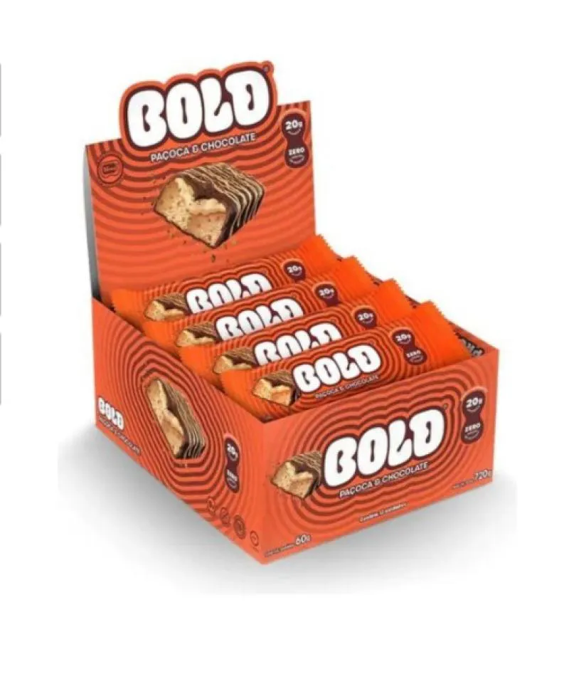 BOLD BAR SNACK 20G CAIXA 12UND - BOLD 60G SABOR PAçOCA E AMENDOIM
