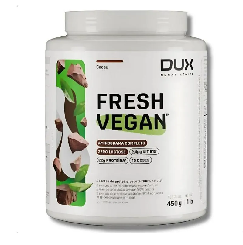 FRESH VEGAN CACAU 450G - PROTEíNA VEGANO DUX NUTRTION