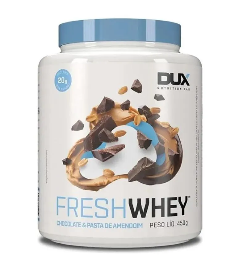FRESH WHEY  450G - DUX NUTRITION -  SABOR CHOCOLATE E PASTA DE AMENDOIM