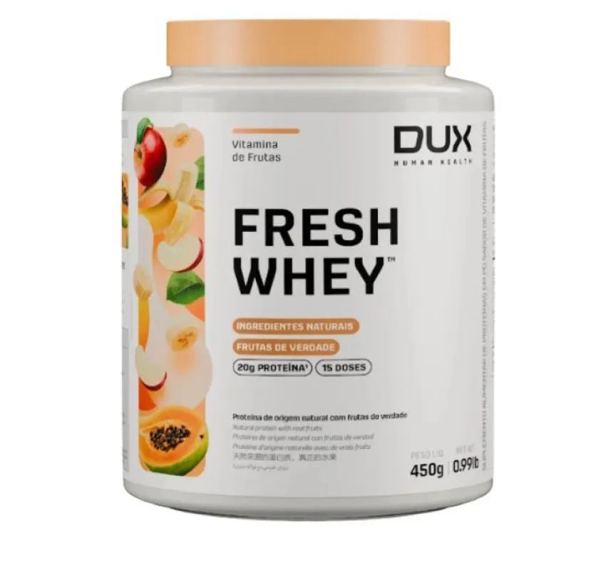 FRESH WHEY 450G - DUX NUTRITION - SABOR VITAMINA DE FRUTAS