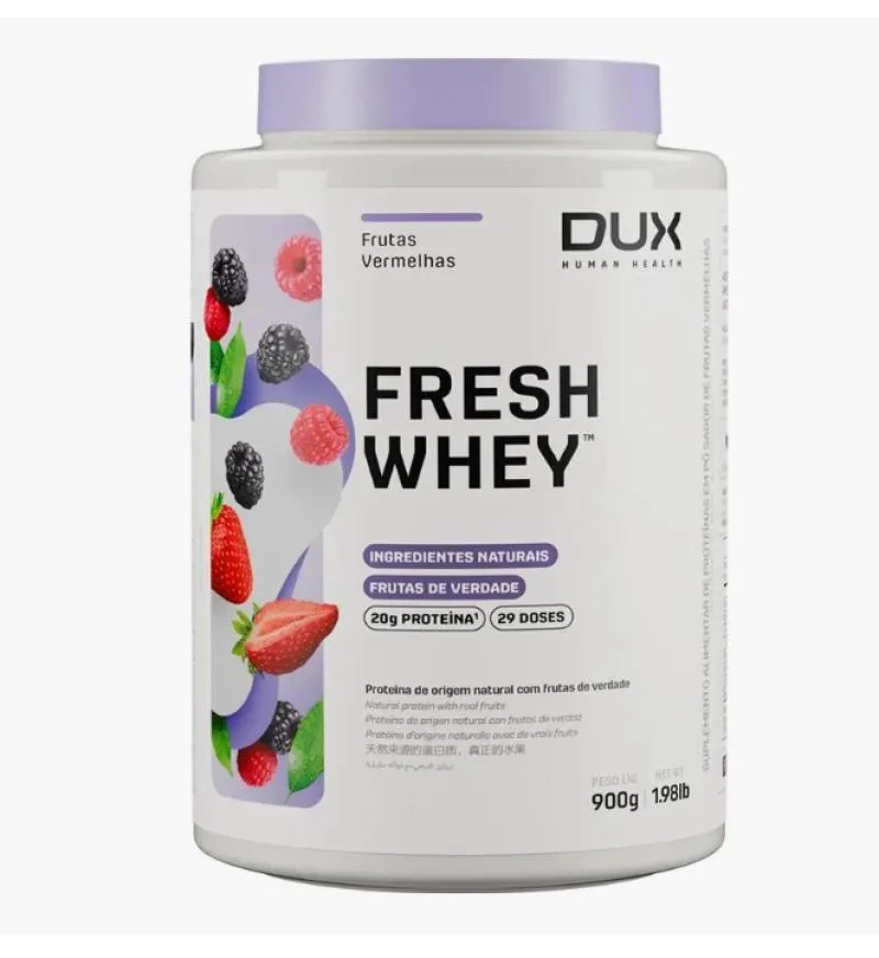 FRESH WHEY 900G - DUX NUTRITION - SABOR FRUTAS VERMELHAS