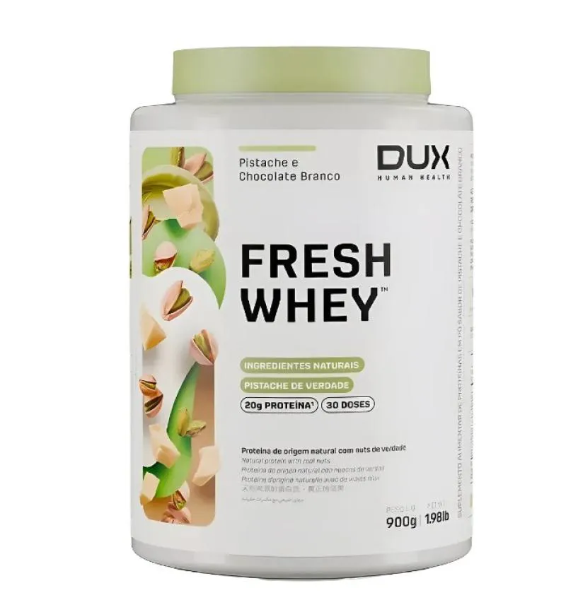 FRESH WHEY 900G - DUX NUTRITION - SABOR PISTACHE COM CHOCOLATE BRANCO